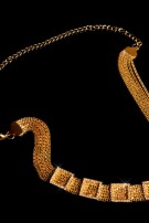 Trendy ketting riem met strass steentjes goud